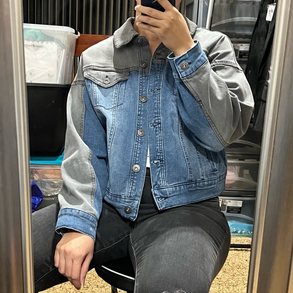 Style & Co Two Tone Jean Jacket